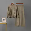 Comercio Exterior Tallas Grandes Ropa de Mujer Colección Otoño/Invierno 2026 Conjunto de Suéter de Punto Trenzado Dos Piezas Casual de Punto
