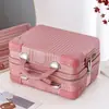 Nova Maleta de Maquiagem Portátil Rosa com Trava de Senha, Mala de Mão, Caixa de Bagagem para Presente, Mala Pequena Feminina