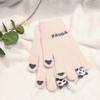 Guantes de Cinco Dedos Estilo Coreano para Otoño e Invierno, Guantes de Punto para Pantalla Táctil para Estudiantes, Acolchados de Dibujos Animados de Panda Lindos, Venta al por Mayor, Guantes Cálidos y a Prueba de Frío
