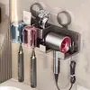 Soporte para secador de pelo con ventosa, soporte de pared para secador de pelo para baño, soporte para secador de pelo con enrollacables, gadget de almacenamiento para el hogar
