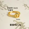Anillo y Collar de Ojo de Gato Chapado en Oro Vietnamita, Versátil y de Alta Gama, Accesorios de Cobre Chapado en Oro de Lujo Ligero de Yiwu