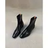 Primer Encuentro con las Botas Elásticas Ajustadas de Tacón Grueso con Cremallera Trasera de la Temporada para Mujer, Adecuadas para Viajar al Trabajo en Otoño e Invierno, con Forro Polar Adicional, Botines Retro Cortos, Botas Martin
