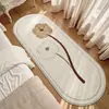 Nueva alfombra larga floral minimalista de Amazon, alfombra de felpa para mesita de noche de dormitorio, tapete refrescante para pies de sala de estar, alfombra para mirador amigable con la piel