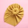 Gorro de primavera para niños, nuevo, de punto, sin gorro, elástico, de color liso, estilo indio con forma de donut.