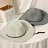 Sombrero de Paja Plegable Británico Transpirable Parasol Pesca Sombrero de Ala Ancha Sombrero Grande de Mezclilla para Hombre Moda de Verano para Exteriores