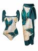 Amazon 2023 Europeia e Americana Nova Edição Fixa Impressa Duas Peças One-Piece Swimsuit Conservador Coberto Hip Skirt Spot Swimsuit