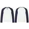 Camiseta informal de manga larga 11KN estilo americano, bloques de color de moda, para hombre y mujer, corte holgado, simple, transpirable, agradable para la piel, de secado rápido
