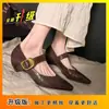Zapatos de Hada Retro de Tacón Bajo y Punta Fina 2026 Nuevos para Otoño e Invierno Resistentes al Desgaste que Aumentan la Altura Zapatos Mary Jane Franceses