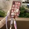 Adequado para Capa de Celular Samsung Lanyard de Duas Cores Concha Macia de Silicone Bolsa de Ombro Desenho Animado Jovem Criativo À Prova de Poeira Resfriamento Versão Q