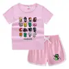 Estilo Novo Verão 2026 Camiseta de Gola Redonda e Shorts Infantis Estilo Coreano Absorvente de Suor Conjunto Casual de Camiseta para Crianças Pequenas e Médias