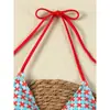 Bikini de Rayas de Verano 2027 Nuevo Comercio Exterior Transfronterizo Traje de Baño para Mujer con Lazo Traje de Baño de Playa