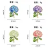 Produtos Populares Europeus e Americanos Transfronteiriços: Broches da Série Flor de Hortênsia, Presentes de Feriado, Acessórios, Insígnias Metálicas Florais