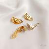 Clip para oreja con parche de color oro de 14 quilates, chapado en cobre, accesorios para aretes de oro de 18 quilates, material de joyería para orejas hecho a mano.