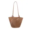 Bolsa de ombro transfronteiriça de alta qualidade, nicho, minimalista, bolsa tote de trama vazada, bolsa estilo praia para mãe e filho, bolsa de ombro casual e bolsa de axila