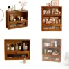 Estante de Almacenamiento Estilo Ins para Cosméticos Escritorio de Oficina Caja de Almacenamiento de Madera para Escritorio Estilo Retro Francés Cajón de Perfume Dormitorio