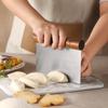 Cortador de Masa de Acero Inoxidable con Mango de Madera, Raspador Doméstico de Grado Alimenticio, Raspador de Repostería, Herramienta Raspadora para Hornear, Cortador