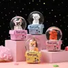Adornos Creativos Lindos de Bola de Agua Luminosa para Escritorio de Mascotas, Adornos de Decoración Electrónica con Luz de Bola de Cristal de Animal de Papas Fritas Lindas