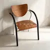 Sillas de Comedor Transfronterizas, Muebles de Restaurante de Moda, Taburetes de Panel de Metal de Hierro Estilo Vintage, Sillas Simples con Funda Suave