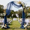 Cortina de Gasa de Malla Blanca Decoración de Escenario para Bodas al Aire Libre Fiesta Fondo Arco de Boda Venta al por Mayor Transfronteriza