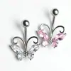 Anillo para Ombligo de Mariposa Creativo Stud para Ombligo de Mariposa Anillo para Ombligo de Zirconia Joyería para Piercing Corporal de Danza del Vientre Fabricante en Stock