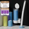 Conjunto de Escova de Vaso Sanitário Descartável Banheiro Sem Canto Morto Doméstico Cabeça de Escova de Limpeza de Reposição Descartável Escova de Vaso Sanitário