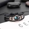 Pulsera de Pareja de Doce Constelaciones Transfronteriza Europea y Americana Pulsera de Cristal Pulsera Multicapa Pulsera de Cuentas Luminosa Punk Cuero Vacuno Cielo Estrellado