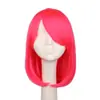 MSN Estilo coreano recorte facial cabello corto Cosplay europeo y americano peluca Cabeza BoBo Rojo Rosa celebridad de internet transmisión en vivo