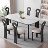 Mesa de Jantar e Cadeiras em Madeira Maciça Estilo Meio do Século, Mesa Oval Creme Moderna Minimalista Francesa, Mesa de Jantar para Casa para Apartamento Pequeno
