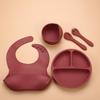Conjunto de Louças Infantis Produtos para Bebê Tigela de Silicone de Grau Garfo Colher Tigela Suplementar de Bebê Prato de Jantar Louças de Silicone