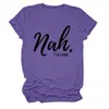 Não, estou bem Amazon Wish Site Independente Moda Casual Personalizada Camiseta Feminina Gola Redonda Manga Curta Exportação