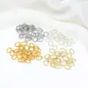 Anel Aberto Oval em Forma de Ovo Coberto com Ouro 18K que Preserva a Cor Joia DIY Feita à Mão Anel de Conexão Fecho Finalizador de Colar Anel B03