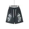 Shorts Esportivos Masculinos de Secagem Rápida com Estampa de Chamas Verão 2025 Calças Casuais Tendência de Cinco Pontos
