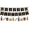 Decoração de festa de aniversário com tema de whisky da Amazon, suprimentos, pratos de papel, guardanapos de papel, toalha de mesa, conjunto de mesa para festa