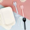 Set de plato, tenedor y cuchillo para pastel de cumpleaños, vajilla desechable, plato, tenedor y cuchara engrosados, venta al por mayor puntual, plato, tenedor y cuchillo para pastel