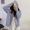 Cárdigan de Punto con Cuello en V, Moño de Encaje, Estilo Miu Girly para Mujer en Otoño, Suéter Casual Holgado Adelgazante, Chaqueta Superior