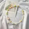 Novo Colar de Pérolas Paraíso da Maçã Colar Quadrado de Amor com Laço Design de Nicho Feminino Moda Branca de Alta Qualidade
