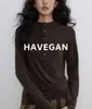 HAVEGAN/Camiseta de manga larga para mujer 2026 Nuevo estilo Cuello Henley Ajuste ceñido Elástica