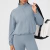 Chamarra de Felpa para Mujer Otoño e Invierno Yoga Ajuste Holgado Cuello Alto Cremallera Cálida para Exteriores Fitness Deportes Top 52630