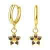 Novos Brincos Florais de Zircônia Transfronteiriços, Exquisitos e Compactos, Versáteis Brincos de Tarraxa Florais em Aço Inoxidável Banhados a Ouro 18K com um Toque de Luxo