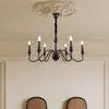 Lustre de Velas Americano Retro Transfronteiriço Sala de Estar Sala de Jantar Quarto Luz Principal Rústico Pastoral Simples Lustre Francês