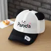 Boné de malha vermelho com bordado de panda em estilo chinês, novo boné de beisebol de verão para crianças com proteção solar, boné de bebê de panda, atacado