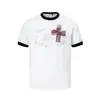Camisa de manga corta unisex de verano con diseño gráfico de letras y bloques de color, estilo callejero americano transfronterizo, corte ajustado, marca moderna para hombre