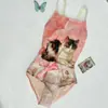 Roupa de Banho Feminina Peça Única Estilo Racing Secagem Rápida, Doce e Fofa, com Seios Pequenos, Alça Única, para Treinamento Profissional e Aula de Natação