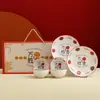 Conjunto de Tigelas de Presente para Todas as Ocasiões, Conjunto de Tigela e Prato de Cerâmica Estilo Chinês, Caixa de Presente, Louça, Presente de Inauguração, Lembrança
