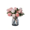 Venta de Liquidación 90% de descuento Rama de Rosa de Doble Extremo de 33 cm Flor Artificial Decoración del Hogar Ramo de Mano Pared de Rosas Flor Falsa Estilo Ins