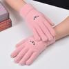 Guantes de invierno con dibujos animados sonrientes, resistentes al frío y con forro polar, gruesos, para estudiantes, estilo coreano, bonitos y dulces, para pantalla táctil.