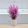 Amazon Decoración para Bodas y Hogar Planta Morada Lavanda en Maceta, Decoración Estilo Pastoral, Vegetación Artificial, Adorno de Espiga de Trigo