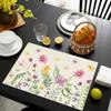 Manteles Estampados de Lino de Venta Caliente Transfronteriza Temu, Mantel Aislante de Mesa con Flor de Girasol, Decoración del Hogar