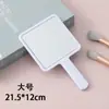 Espejo de Mano Simple Pod Espejo de Maquillaje Portátil para Estudiantes Espejo de Mano con Mango Negro Elegante