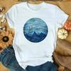 2022Figura Geométrica Estampado Geométrico Camiseta Manga Corta Ropa de Mujer Transfronteriza wish/ebay